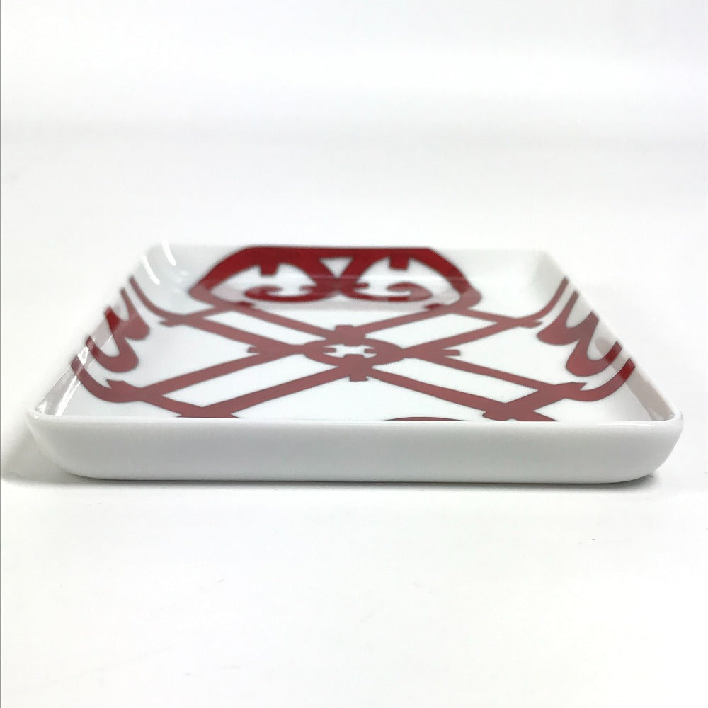 HERMES トレー 〈ガダルキヴィール〉 PM プレート カトラリー お皿 陶器 ユニセックス レッド - brandshop-reference