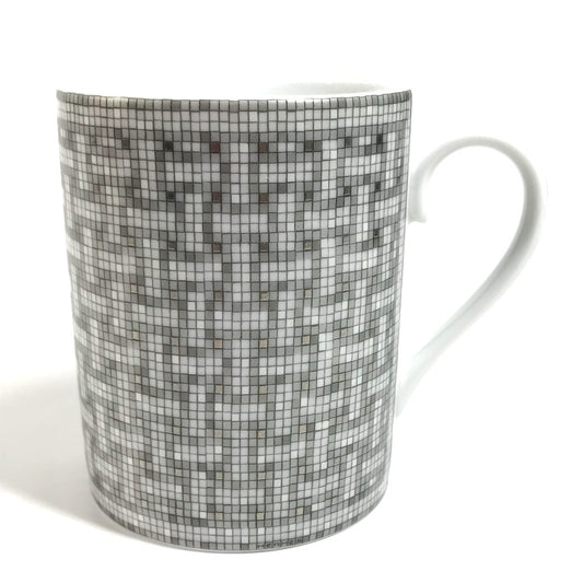 HERMES 300ml マグカップ マグ 〈モザイク 24〉 プラチナ コップ 食器 インテリア マグカップ 陶器 ユニセックス グレー - brandshop-reference