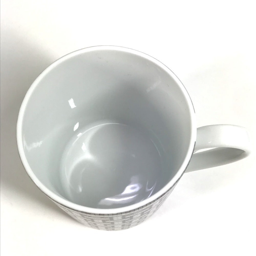 HERMES 300ml マグカップ マグ 〈モザイク 24〉 プラチナ コップ 食器 インテリア マグカップ 陶器 ユニセックス グレー - brandshop-reference