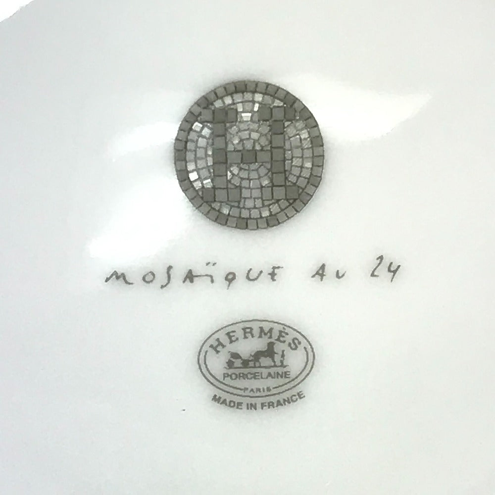 HERMES 300ml マグカップ マグ 〈モザイク 24〉 プラチナ コップ 食器 インテリア マグカップ 陶器 ユニセックス グレー - brandshop-reference