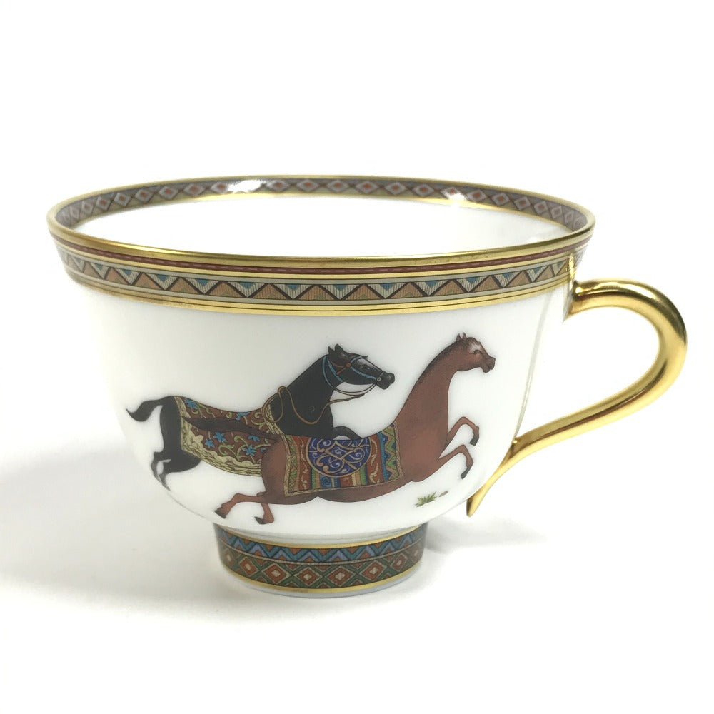 HERMES 馬 セット 皿 ティーカップ＆ソーサー 〈シュヴァルドリアン〉 No1 コップ 食器 インテリア コーヒーカップ ティーカップ 陶器 ユニセックス ブラウン - brandshop-reference