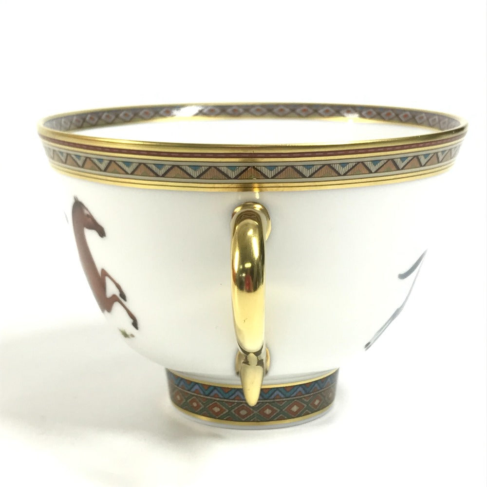 HERMES 馬 セット 皿 ティーカップ＆ソーサー 〈シュヴァルドリアン〉 No1 コップ 食器 インテリア コーヒーカップ ティーカップ 陶器 ユニセックス ブラウン - brandshop-reference