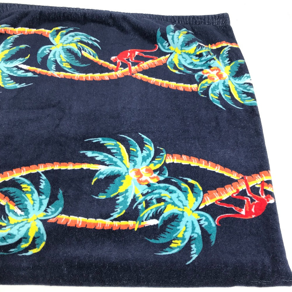 LOUIS VUITTON MP1980 ロゴ ジャングルモチーフ ビーチタオル バスタオル インテリア ひざかけ ブランケット タオル コットン ユニセックス ネイビー - brandshop-reference