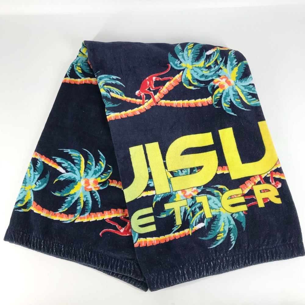 LOUIS VUITTON MP1980 ロゴ ジャングルモチーフ ビーチタオル バスタオル インテリア ひざかけ ブランケット タオル コットン ユニセックス ネイビー - brandshop-reference