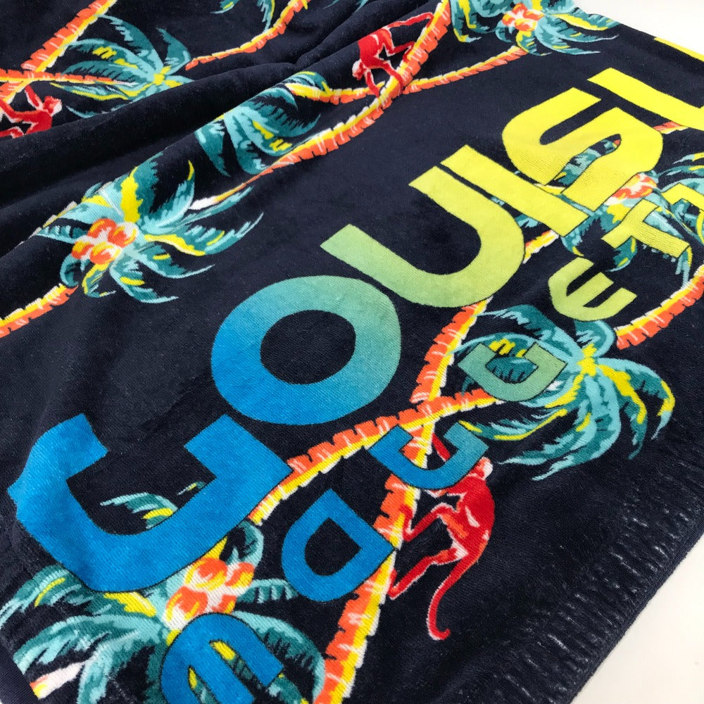 LOUIS VUITTON MP1980 ロゴ ジャングルモチーフ ビーチタオル バスタオル インテリア ひざかけ ブランケット タオル コットン ユニセックス ネイビー - brandshop-reference