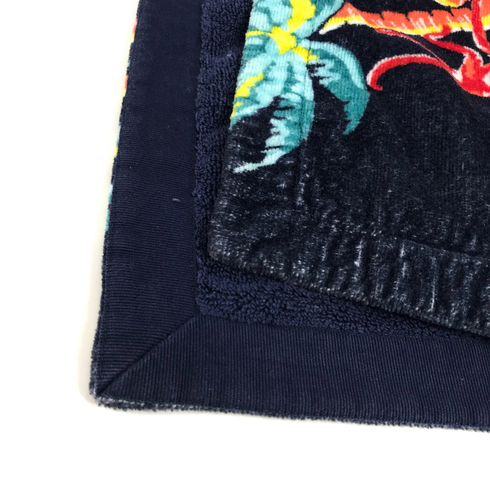 LOUIS VUITTON MP1980 ロゴ ジャングルモチーフ ビーチタオル バスタオル インテリア ひざかけ ブランケット タオル コットン ユニセックス ネイビー - brandshop-reference