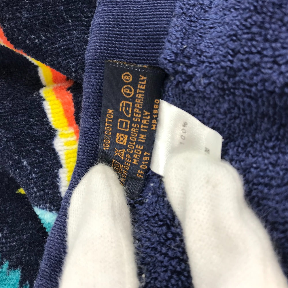 LOUIS VUITTON MP1980 ロゴ ジャングルモチーフ ビーチタオル バスタオル インテリア ひざかけ ブランケット タオル コットン ユニセックス ネイビー - brandshop-reference