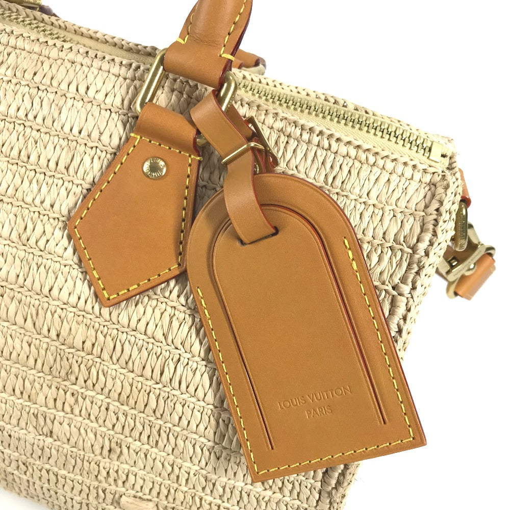 LOUIS VUITTON M14457 LV Logo Speedy Bandoulière 30 2WAY Bag Shoulder Bag Crossbody Bag Mini Boston Bag Handbag Raffia Unisex Natural Beige Beige
