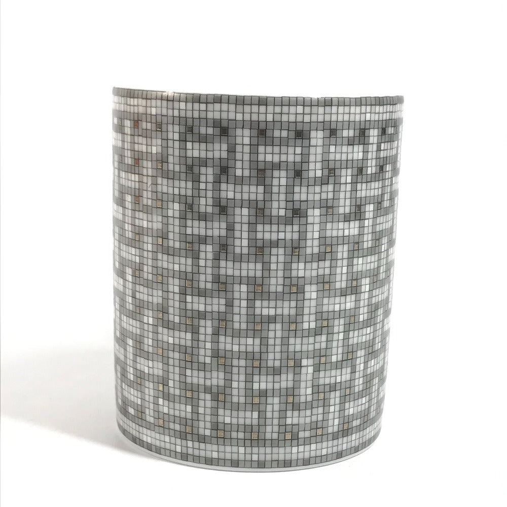 HERMES 300ml マグカップ マグ 〈モザイク 24〉 プラチナ コップ 食器 インテリア マグカップ 陶器 ユニセックス グレー - brandshop-reference