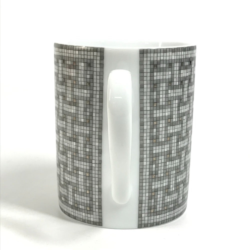 HERMES 300ml マグカップ マグ 〈モザイク 24〉 プラチナ コップ 食器 インテリア マグカップ 陶器 ユニセックス グレー - brandshop-reference