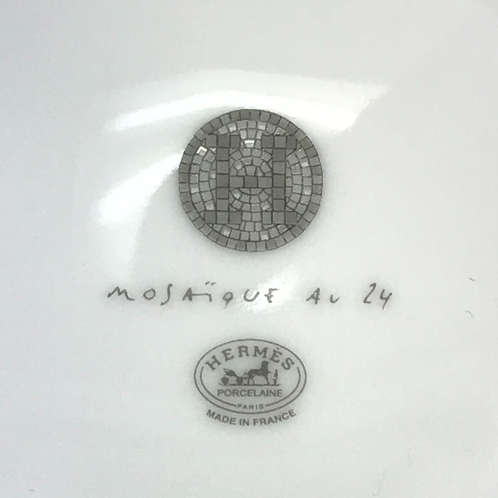 HERMES 300ml マグカップ マグ 〈モザイク 24〉 プラチナ コップ 食器 インテリア マグカップ 陶器 ユニセックス グレー - brandshop-reference