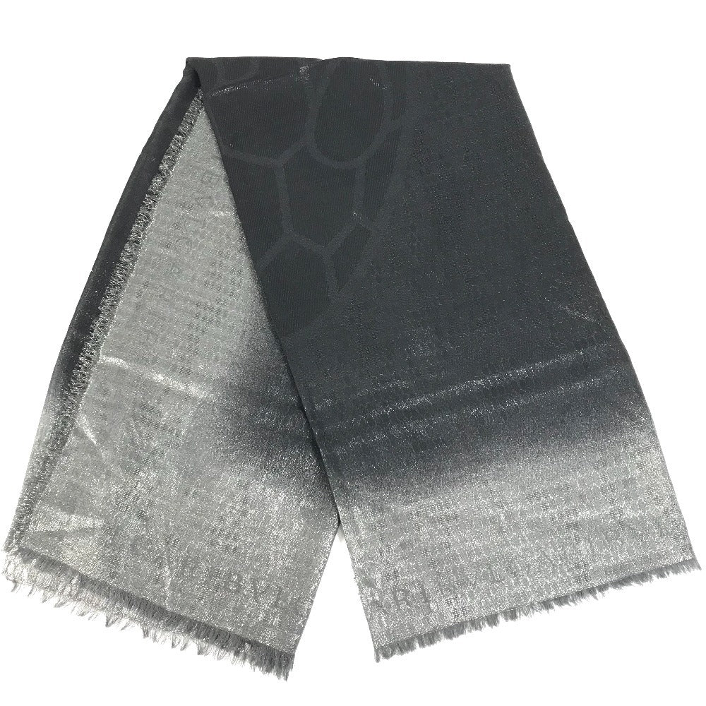 BVLGARI ラメ 大判 ストール フリンジ ショール ウール ユニセックス グレー系 - brandshop-reference