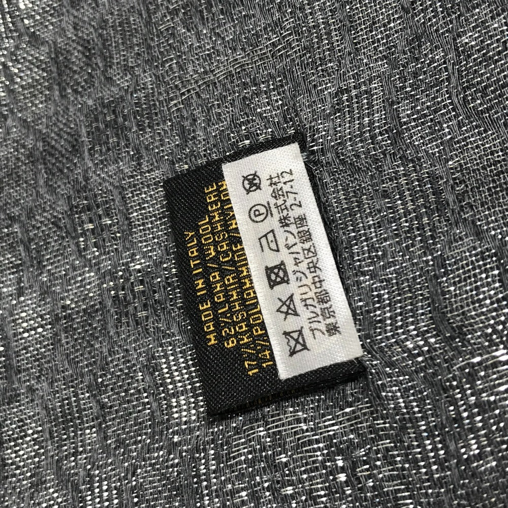 BVLGARI ラメ 大判 ストール フリンジ ショール ウール ユニセックス グレー系 - brandshop-reference