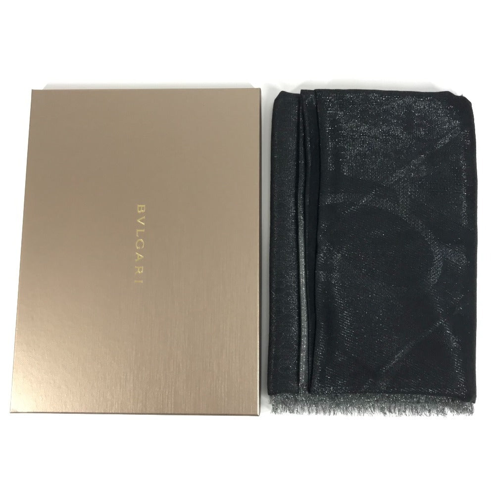 BVLGARI ラメ 大判 ストール フリンジ ショール ウール ユニセックス グレー系 - brandshop-reference