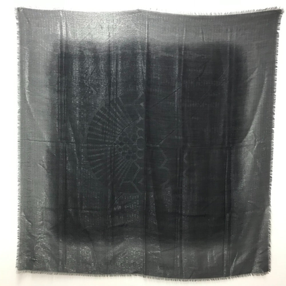 BVLGARI ラメ 大判 ストール フリンジ ショール ウール ユニセックス グレー系 - brandshop-reference