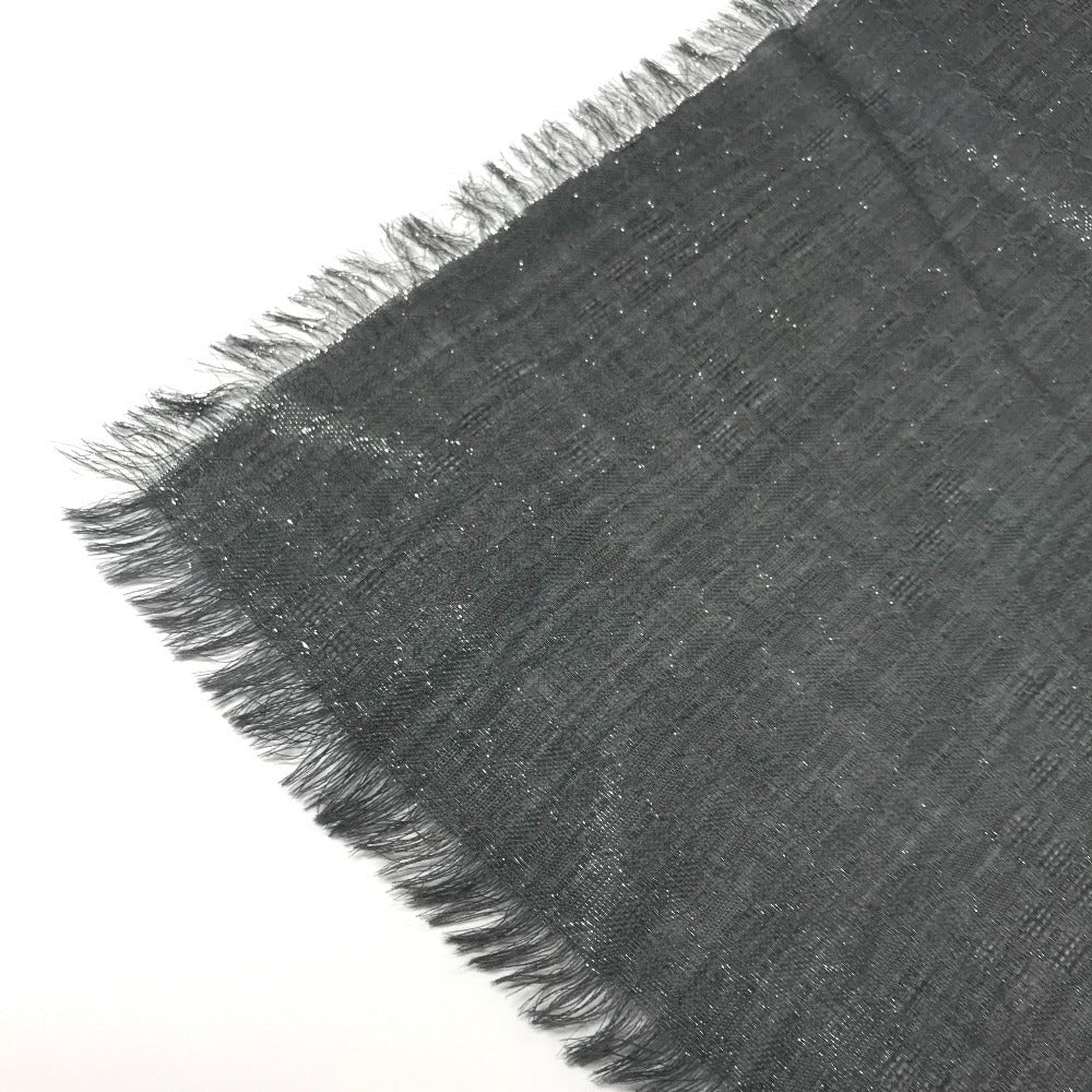 BVLGARI ラメ 大判 ストール フリンジ ショール ウール ユニセックス グレー系 - brandshop-reference