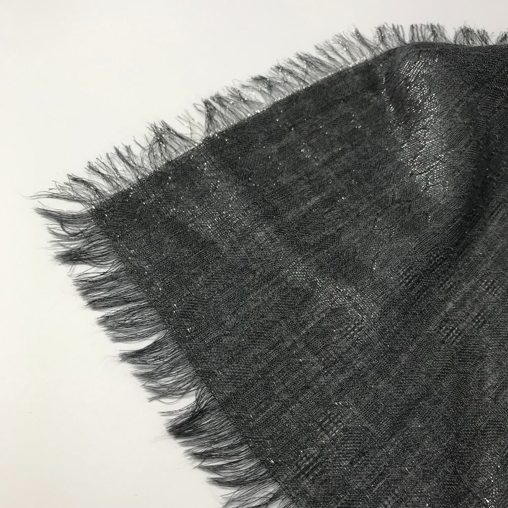 BVLGARI ラメ 大判 ストール フリンジ ショール ウール ユニセックス グレー系 - brandshop-reference