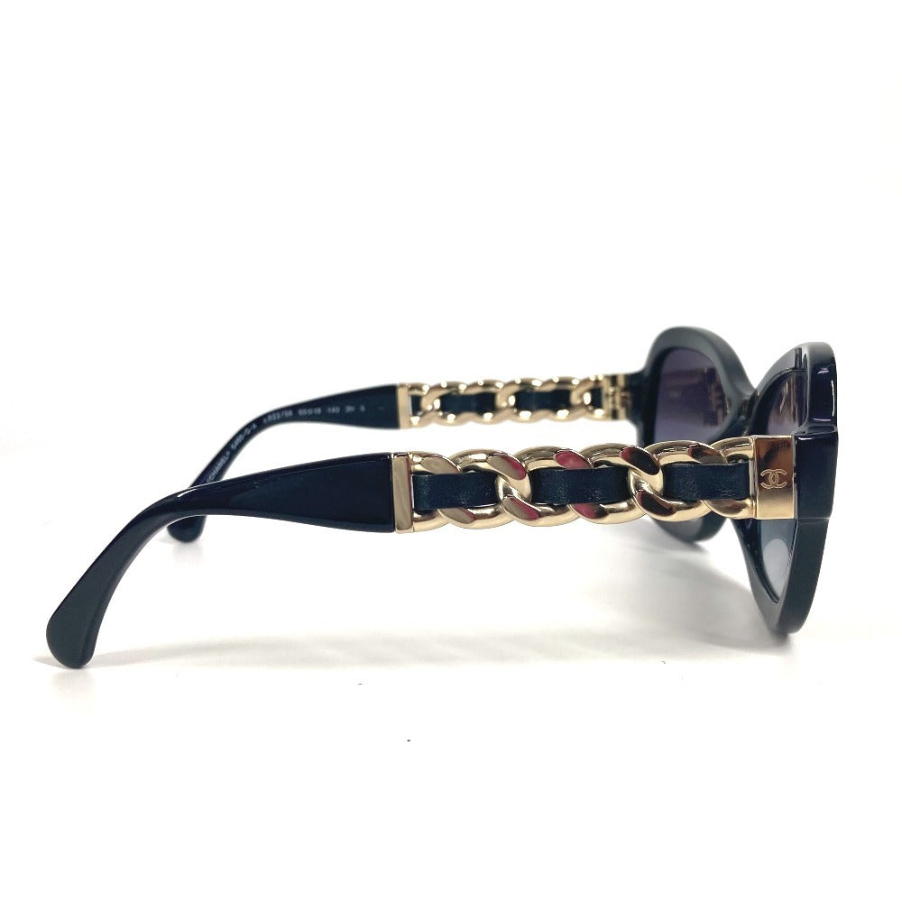 CHANEL 5465-QA Chain CC Coco Mark Logo Eyeglasses Eyewear Sunglasses Plastic Women's Black