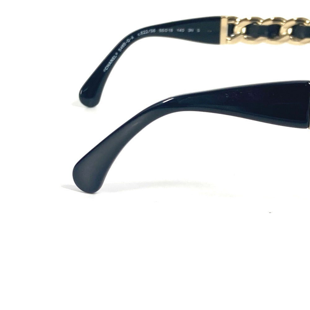 CHANEL 5465-Q-A チェーン CC ココマーク ロゴ めがね メガネ アイウェア 眼鏡 サングラス プラスチック レディース ブラック - brandshop-reference