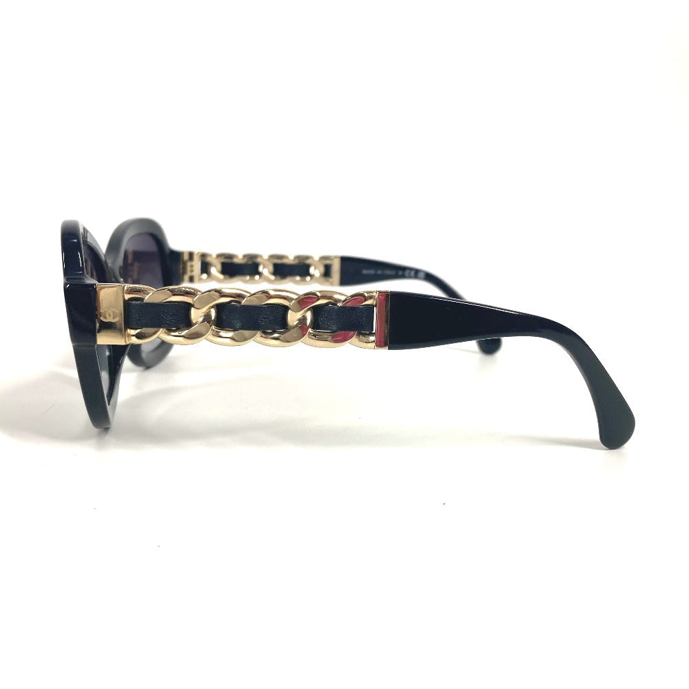 CHANEL 5465-Q-A チェーン CC ココマーク ロゴ めがね メガネ アイウェア 眼鏡 サングラス プラスチック レディース ブラック - brandshop-reference