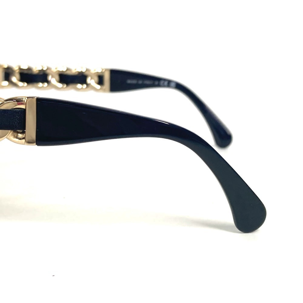 CHANEL 5465-Q-A チェーン CC ココマーク ロゴ めがね メガネ アイウェア 眼鏡 サングラス プラスチック レディース ブラック - brandshop-reference