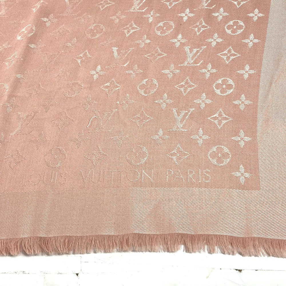 LOUIS VUITTON M74441 フリンジ 大判 ショール・モノグラム ショール アクセサリー ストール シルク レディース ピンク - brandshop-reference