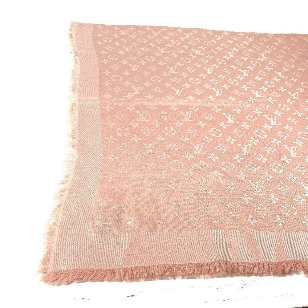 LOUIS VUITTON M74441 フリンジ 大判 ショール・モノグラム ショール アクセサリー ストール シルク レディース ピンク - brandshop-reference