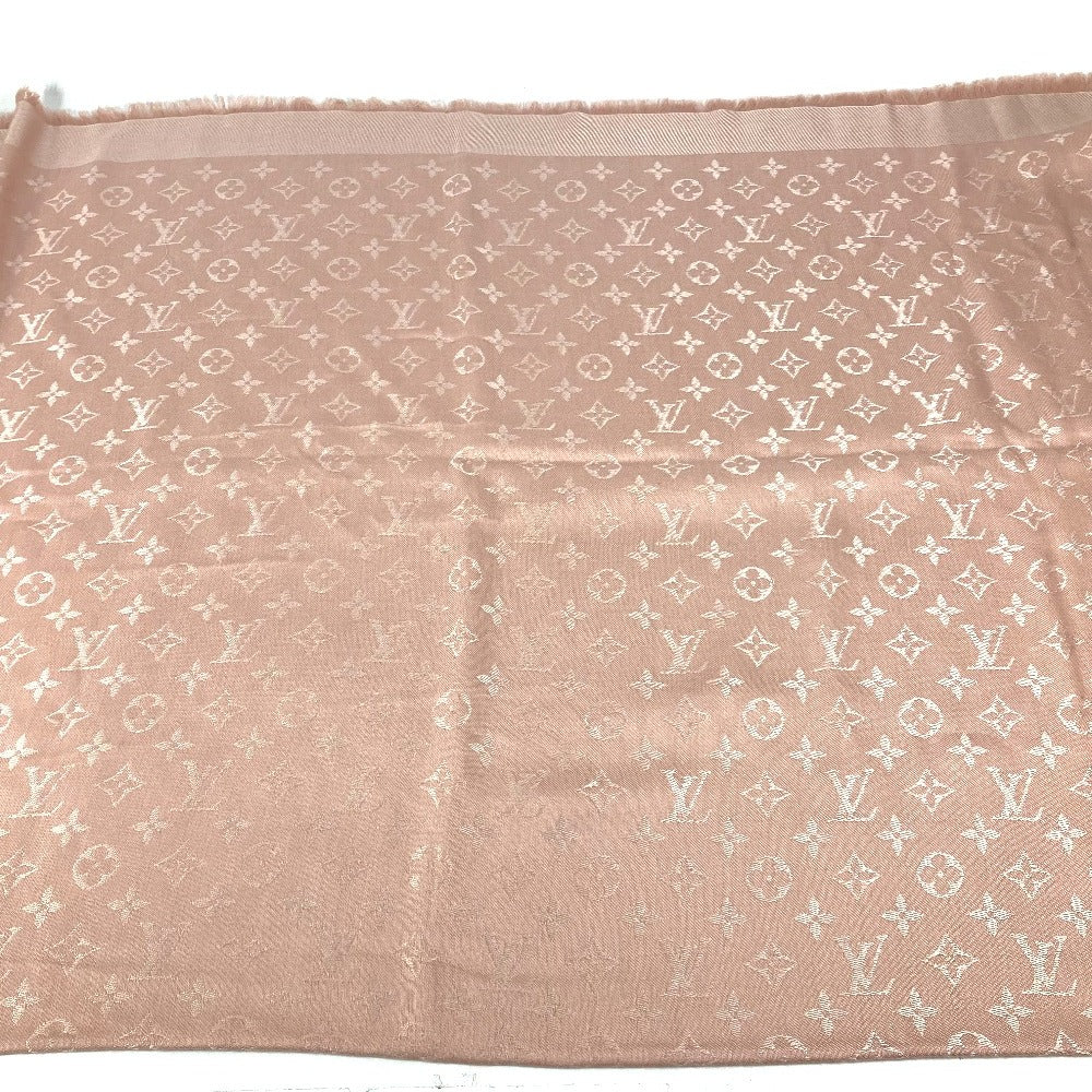 LOUIS VUITTON M74441 フリンジ 大判 ショール・モノグラム ショール アクセサリー ストール シルク レディース ピンク - brandshop-reference