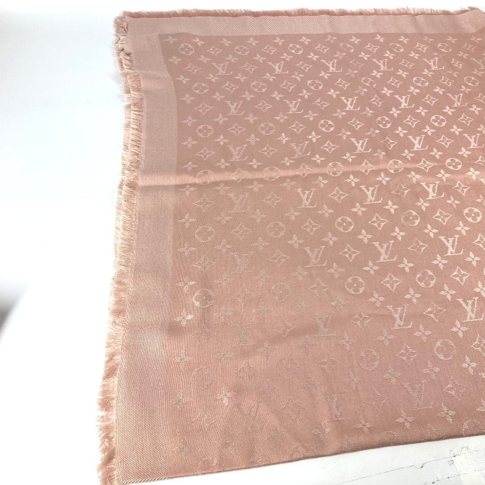 LOUIS VUITTON M74441 フリンジ 大判 ショール・モノグラム ショール アクセサリー ストール シルク レディース ピンク - brandshop-reference