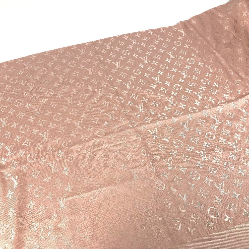 LOUIS VUITTON M74441 フリンジ 大判 ショール・モノグラム ショール アクセサリー ストール シルク レディース ピンク - brandshop-reference