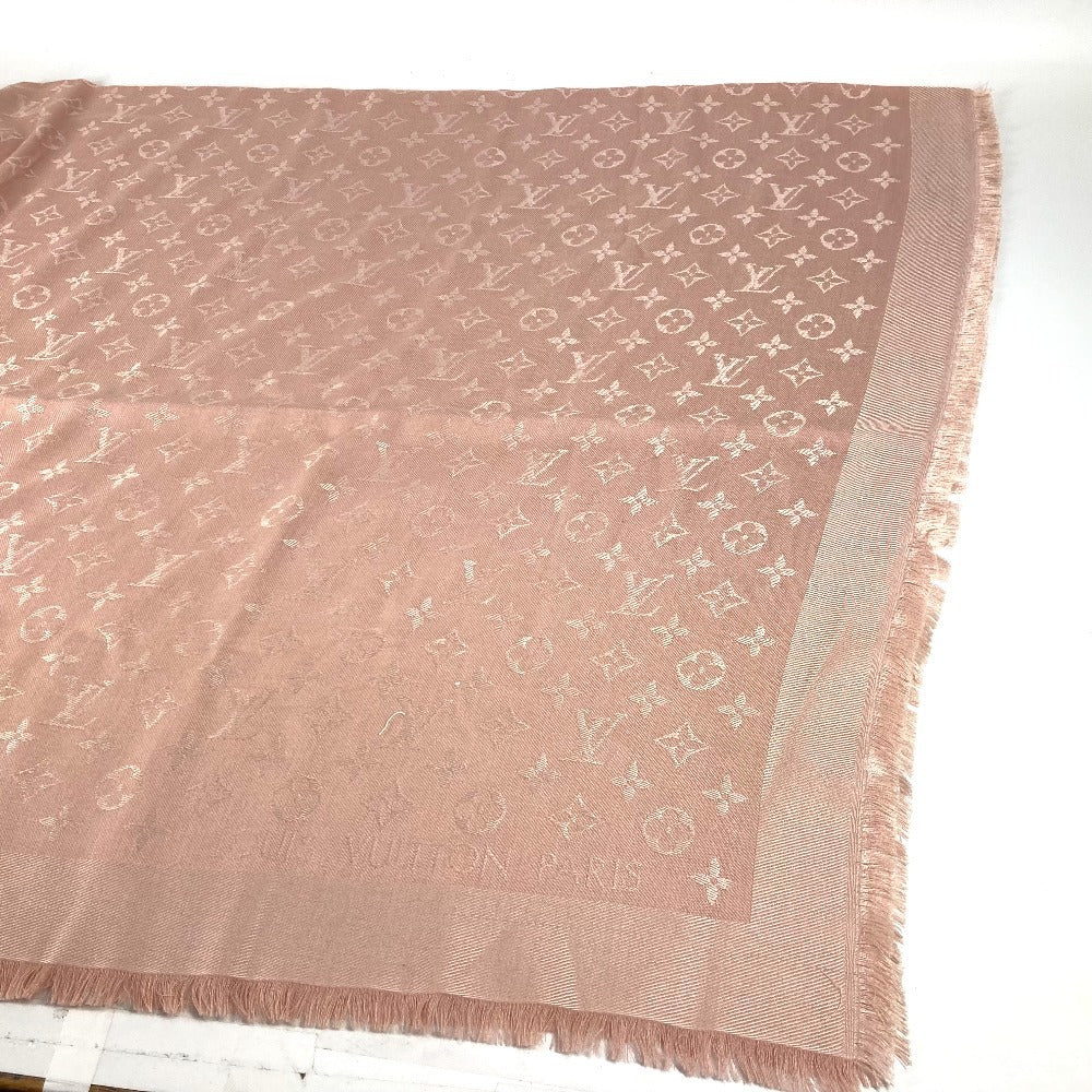 LOUIS VUITTON M74441 フリンジ 大判 ショール・モノグラム ショール アクセサリー ストール シルク レディース ピンク - brandshop-reference