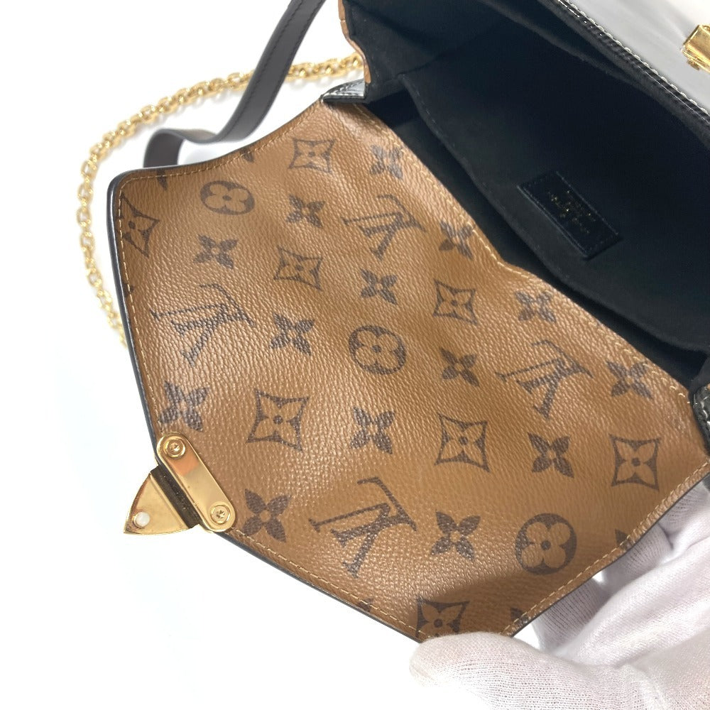 LOUIS VUITTON M54990 샤이니 에피 모노그램 리버스 포셰트 메티스 미니백 3WAY 백 핸드백 체인백 크로스바디 숄더백 모노그램 리버스 캔버스 여성 블랙