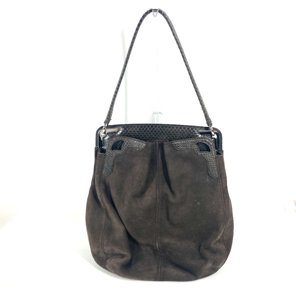 CARTIER Marcello logo tote bag/shoulder bag in unisex brown suede