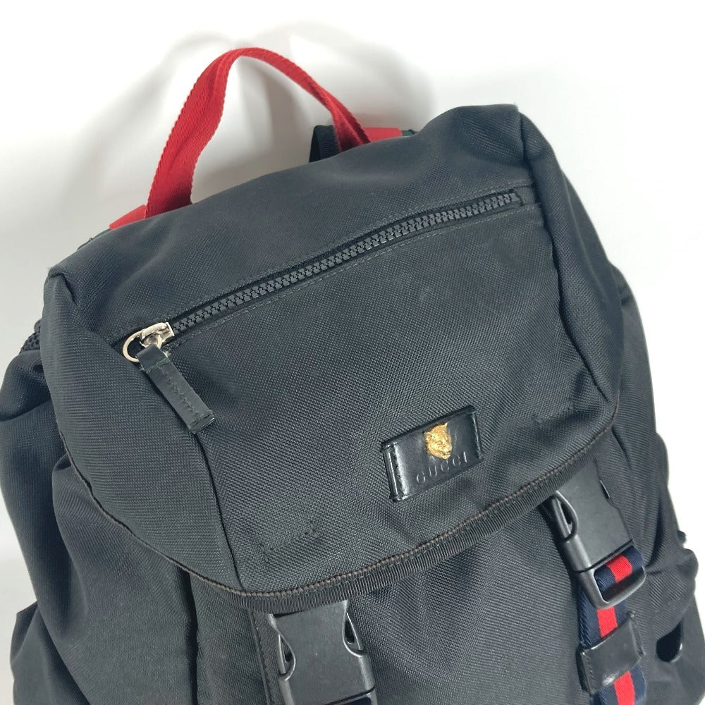 GUCCI 429037 ウェブライン シェリーライン エンブロイダリー タイガー バックパック シェリーライン カバン リュックサック ナイロンキャンバス ユニセックス ブラック - brandshop-reference