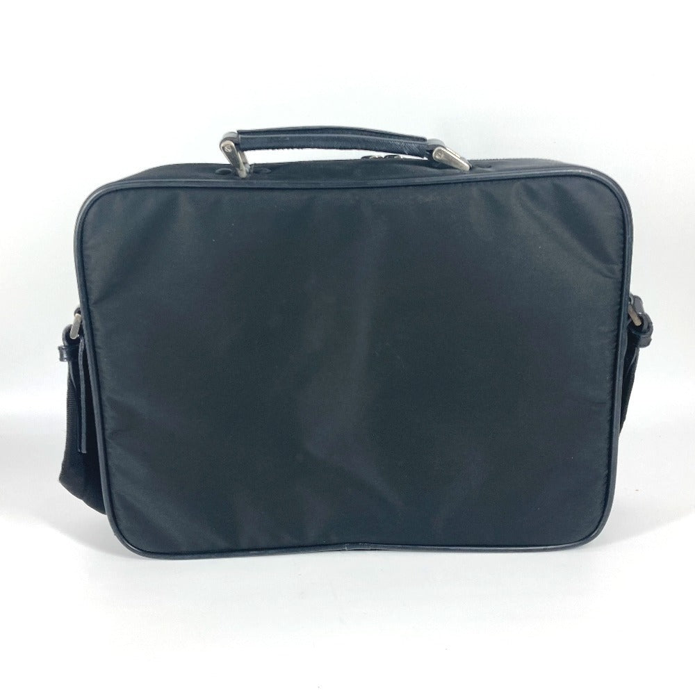 PRADA トライアングルロゴ 三角ロゴ プレート 2WAYバッグ ハンドバッグ ビジネスバッグ ショルダーバッグ レザー/ナイロン ユニセックス ブラック - brandshop-reference