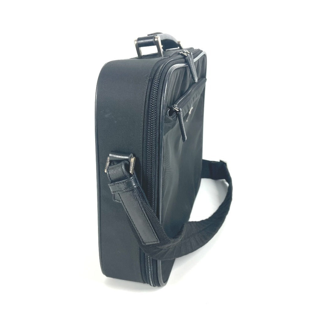 PRADA トライアングルロゴ 三角ロゴ プレート 2WAYバッグ ハンドバッグ ビジネスバッグ ショルダーバッグ レザー/ナイロン ユニセックス ブラック - brandshop-reference