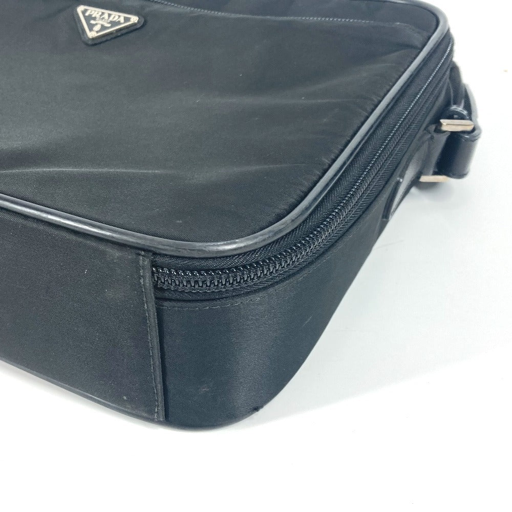 PRADA トライアングルロゴ 三角ロゴ プレート 2WAYバッグ ハンドバッグ ビジネスバッグ ショルダーバッグ レザー/ナイロン ユニセックス ブラック - brandshop-reference