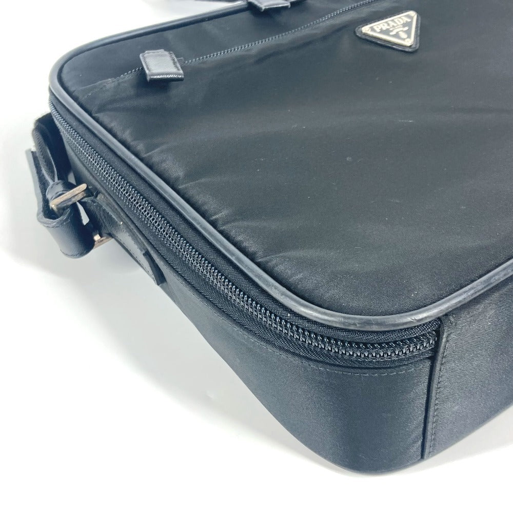 PRADA トライアングルロゴ 三角ロゴ プレート 2WAYバッグ ハンドバッグ ビジネスバッグ ショルダーバッグ レザー/ナイロン ユニセックス ブラック - brandshop-reference