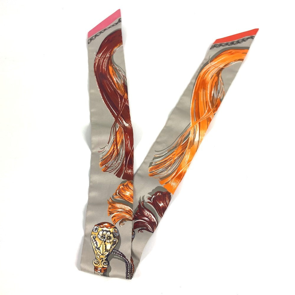 HERMES ツイリー ツィリー Twilly バンドースカーフ スカーフ シルク レディース グレー - brandshop-reference