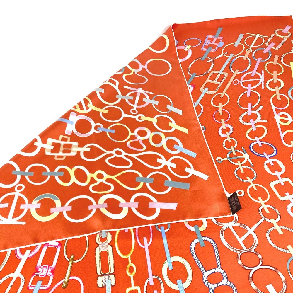 HERMES カレ90 カレ 90 DO RE BOUCLES ドレブックル スカーフ シルク レディース オレンジ - brandshop-reference