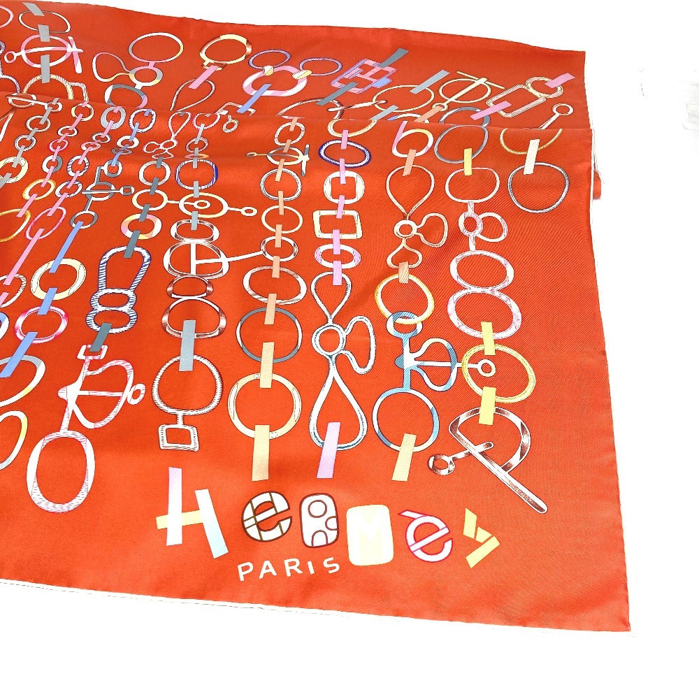 HERMES カレ90 カレ 90 DO RE BOUCLES ドレブックル スカーフ シルク レディース オレンジ - brandshop-reference
