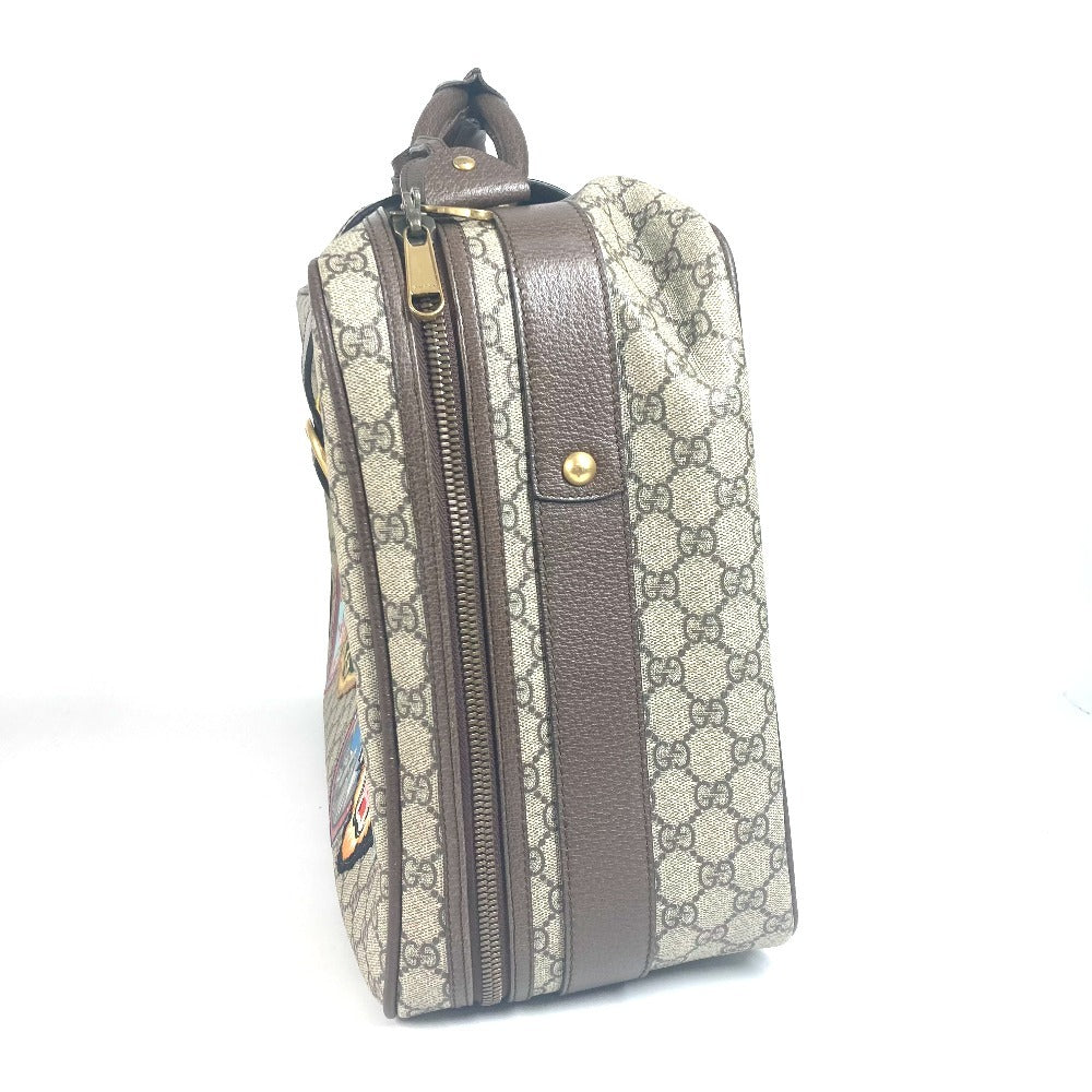 GUCCI 424501 GG Supreme Angry Cat Snake Patch Bag Travel Bag Travel Bag Trunk Duffle Bag GG Supreme Canvas Beige/Multicolore Used