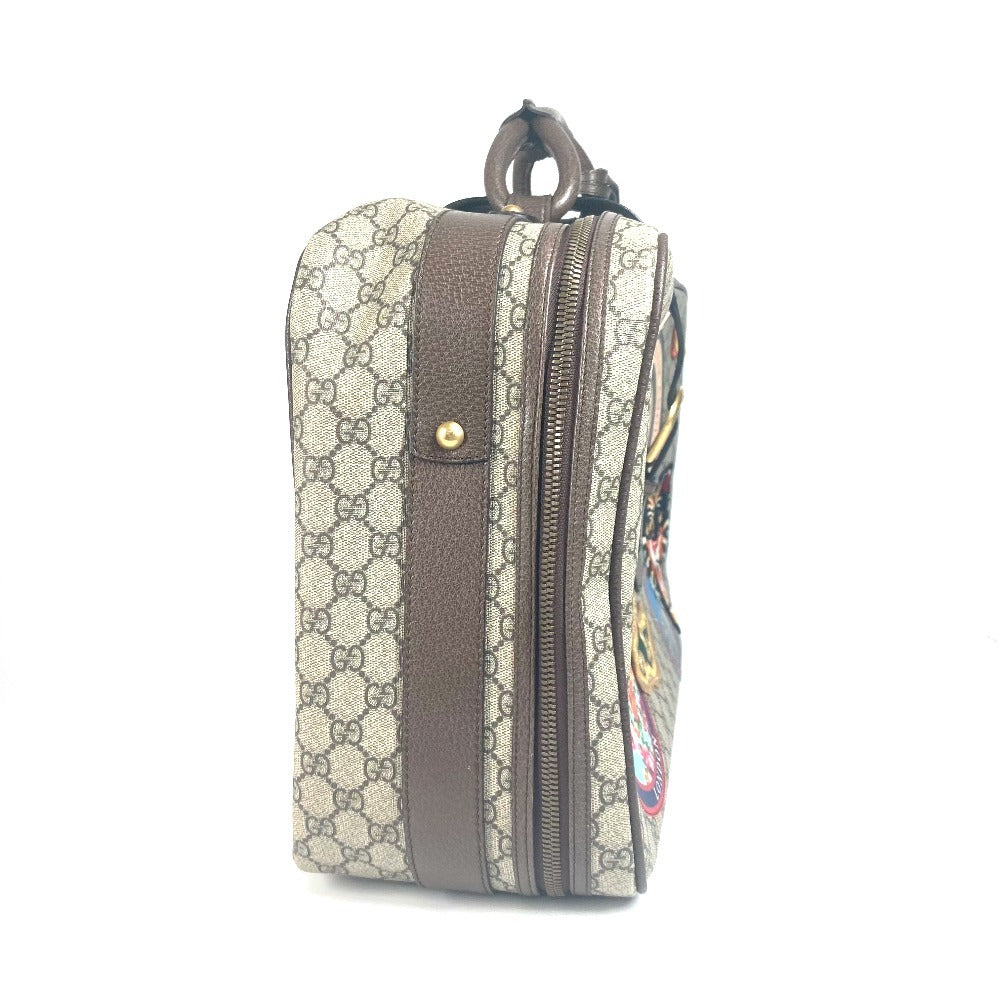 GUCCI 424501 GG Supreme Angry Cat Snake Patch Bag Travel Bag Travel Bag Trunk Duffle Bag GG Supreme Canvas Beige/Multicolore Used