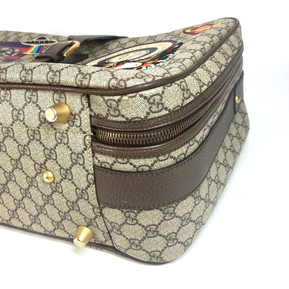 GUCCI 424501 GG Supreme Angry Cat Snake Patch Bag Travel Bag Travel Bag Trunk Duffle Bag GG Supreme Canvas Beige/Multicolore Used