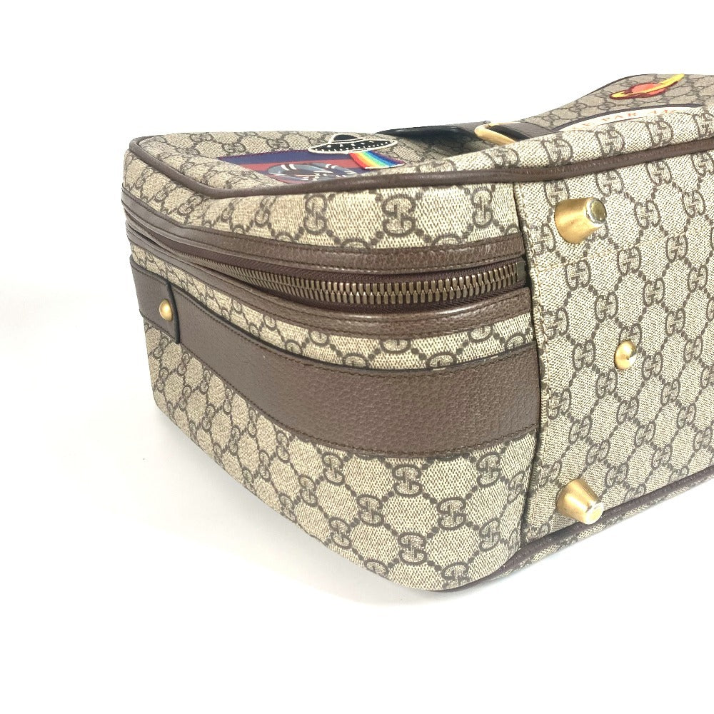 GUCCI 424501 GG Supreme Angry Cat Snake Patch Bag Travel Bag Travel Bag Trunk Duffle Bag GG Supreme Canvas Beige/Multicolore Used