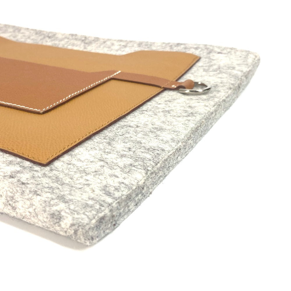 HERMES カバン トゥードゥー37 ポーチ セカンドバッグ クラッチバッグ フェルト ユニセックス グレー - brandshop-reference