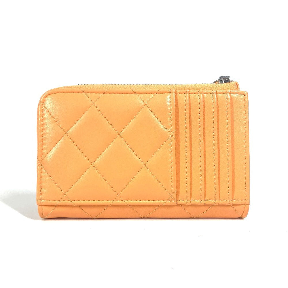 CHANEL AP3732 財布 小銭入れ カードケース CC ココマーク スター ロゴ フラグメントケース コインケース ラムスキン レディース オレンジ - brandshop-reference