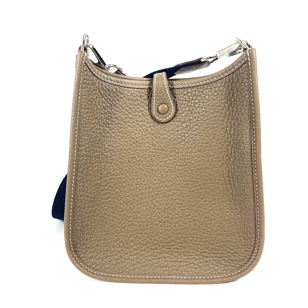 HERMES Evelyne TPM Amazon Long Crossbody Pochette bag Shoulder Bag Taurillon Clemence Etoupe Gray Based/Navy Used