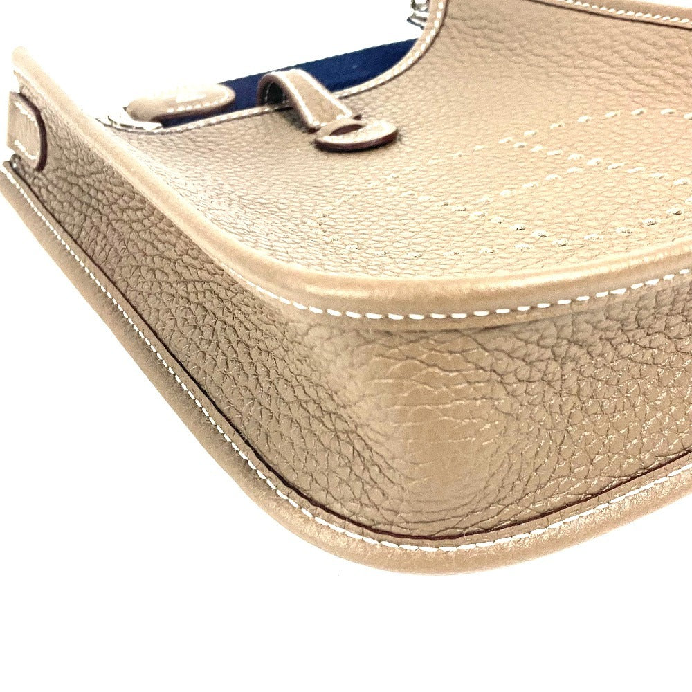 HERMES Evelyne TPM Amazon Long Crossbody Pochette bag Shoulder Bag Taurillon Clemence Etoupe Gray Based/Navy Used