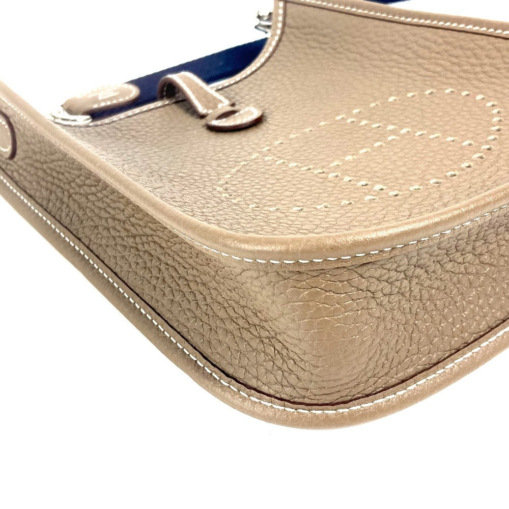 HERMES Evelyne TPM Amazon Long Crossbody Pochette bag Shoulder Bag Taurillon Clemence Etoupe Gray Based/Navy Used